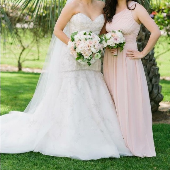 Bridesmaids Chiffon Dress - Pink - Size 2 - Picture 3 of 3